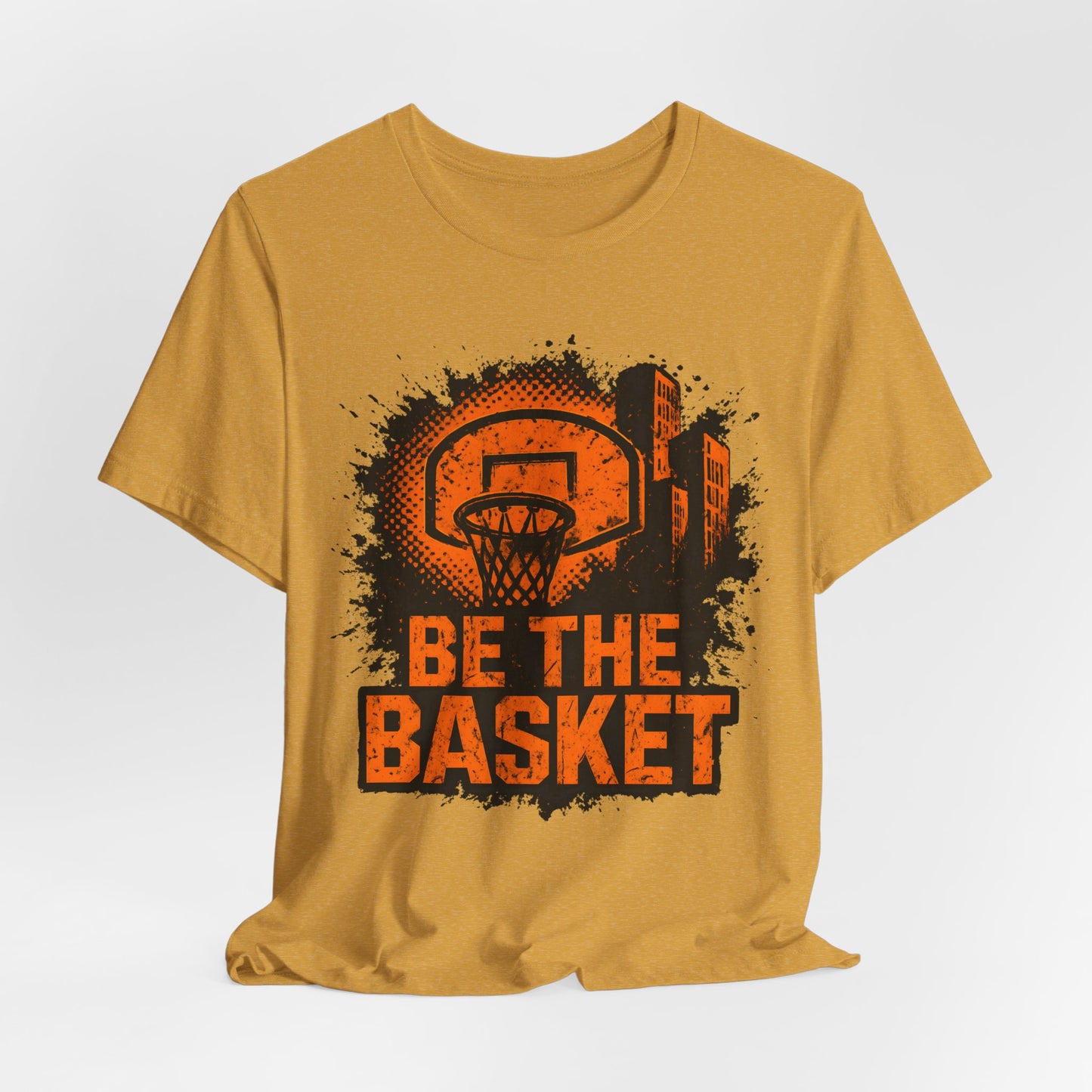 BE THE BASKET Basketball Goal Distressed Orange, Basketball Unisex T-Shirt
