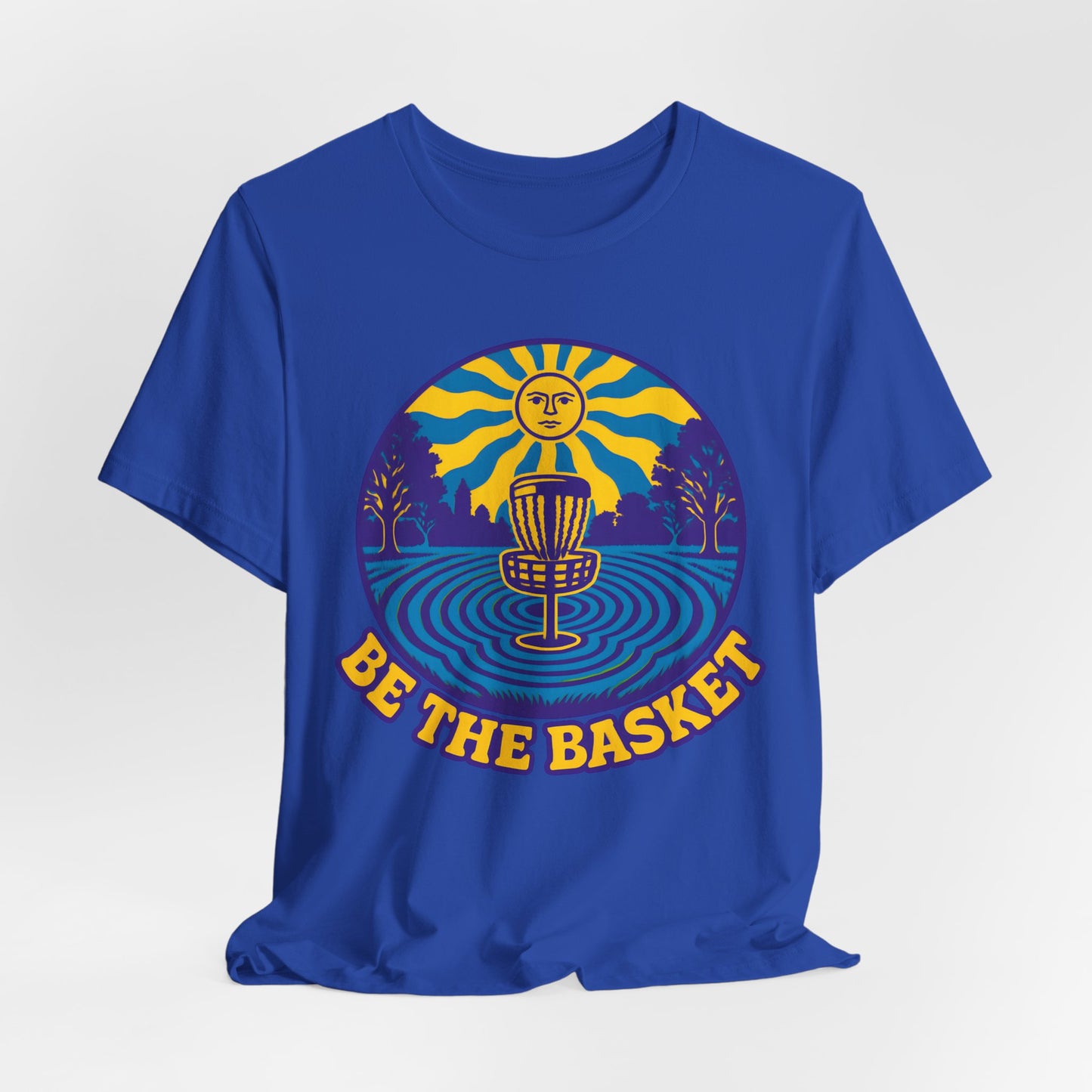 BE THE BASKET Disc Golf Basket Groovy Sun, Disc Golf Unisex T-Shirt