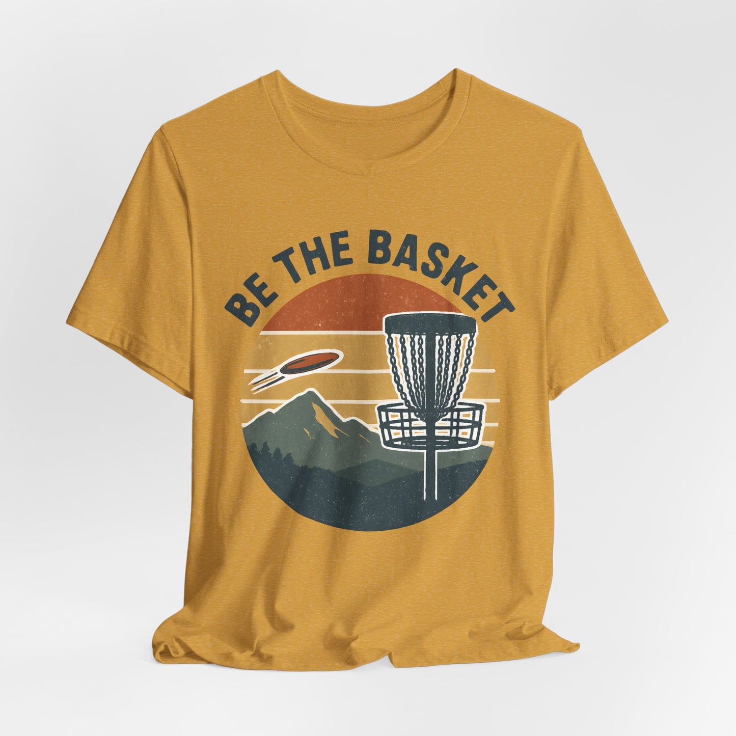 BE THE BASKET Disc Golf Basket Retro Distressed 2, Unisex T-Shirt