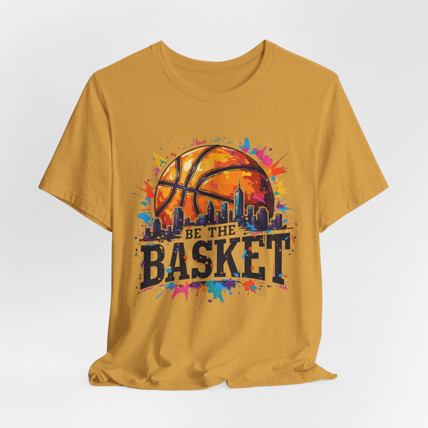 BE THE BASKET Basketball Ball Skyline 1 , Basketball Unisex T-Shirt