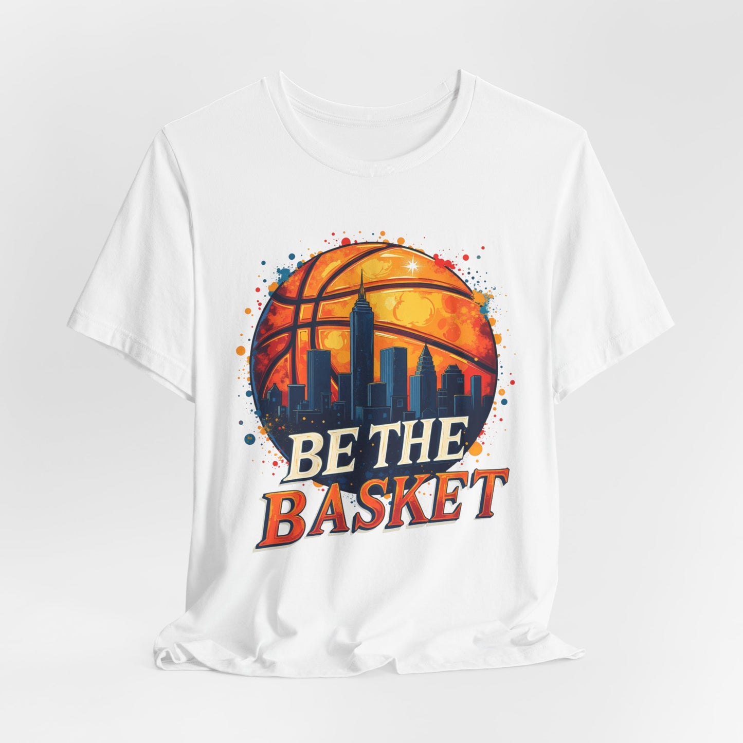 BE THE BASKET Basketball Ball Skyline 2, Basketball Unisex T-Shirt