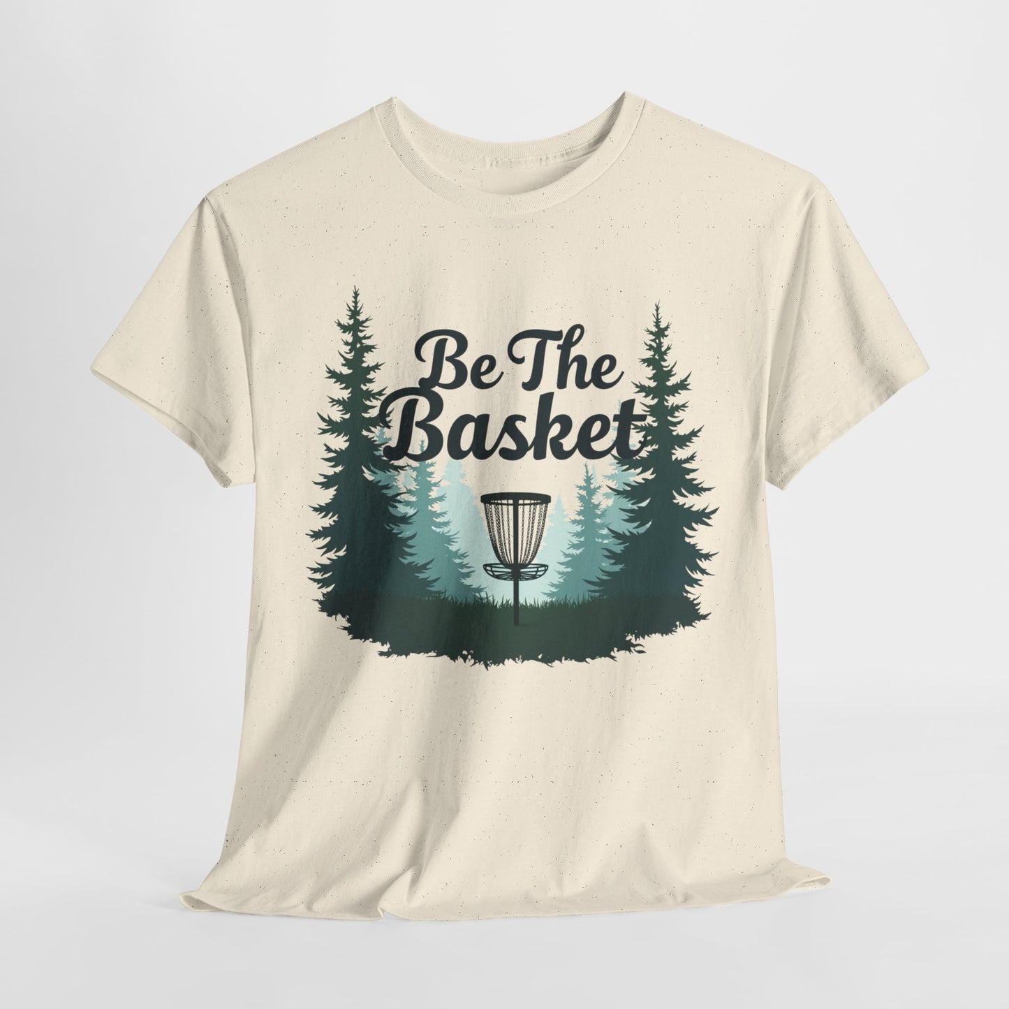 BE THE BASKET Outdoor Disc Golf Unisex Heavy Cotton T-Shirt - Perfect for Disc Golf Enthusiasts