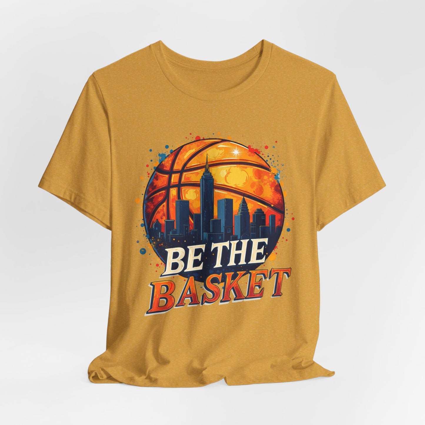 BE THE BASKET Basketball Ball Skyline 2, Basketball Unisex T-Shirt