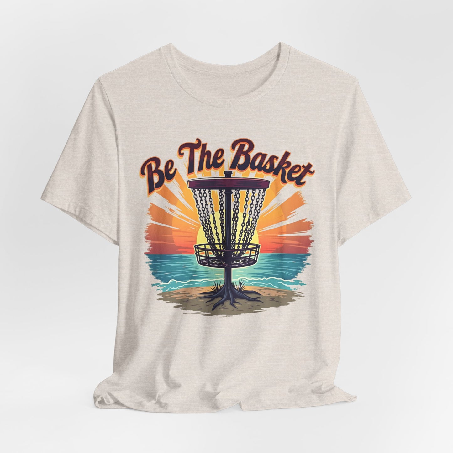 BE THE BASKET Beach Design 3 Softstyle Unisex T-shirt, Disc Golf Shirt