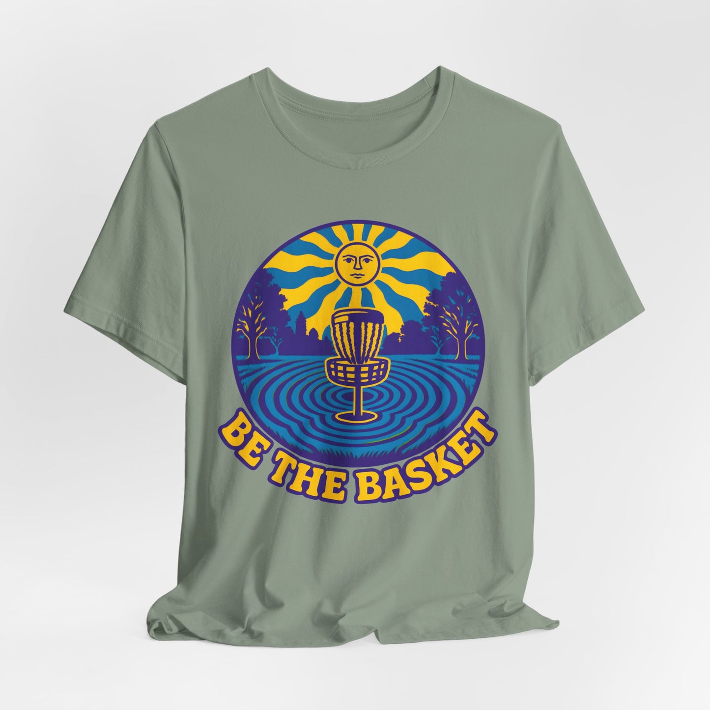 BE THE BASKET Disc Golf Basket Groovy Sun, Disc Golf Unisex T-Shirt