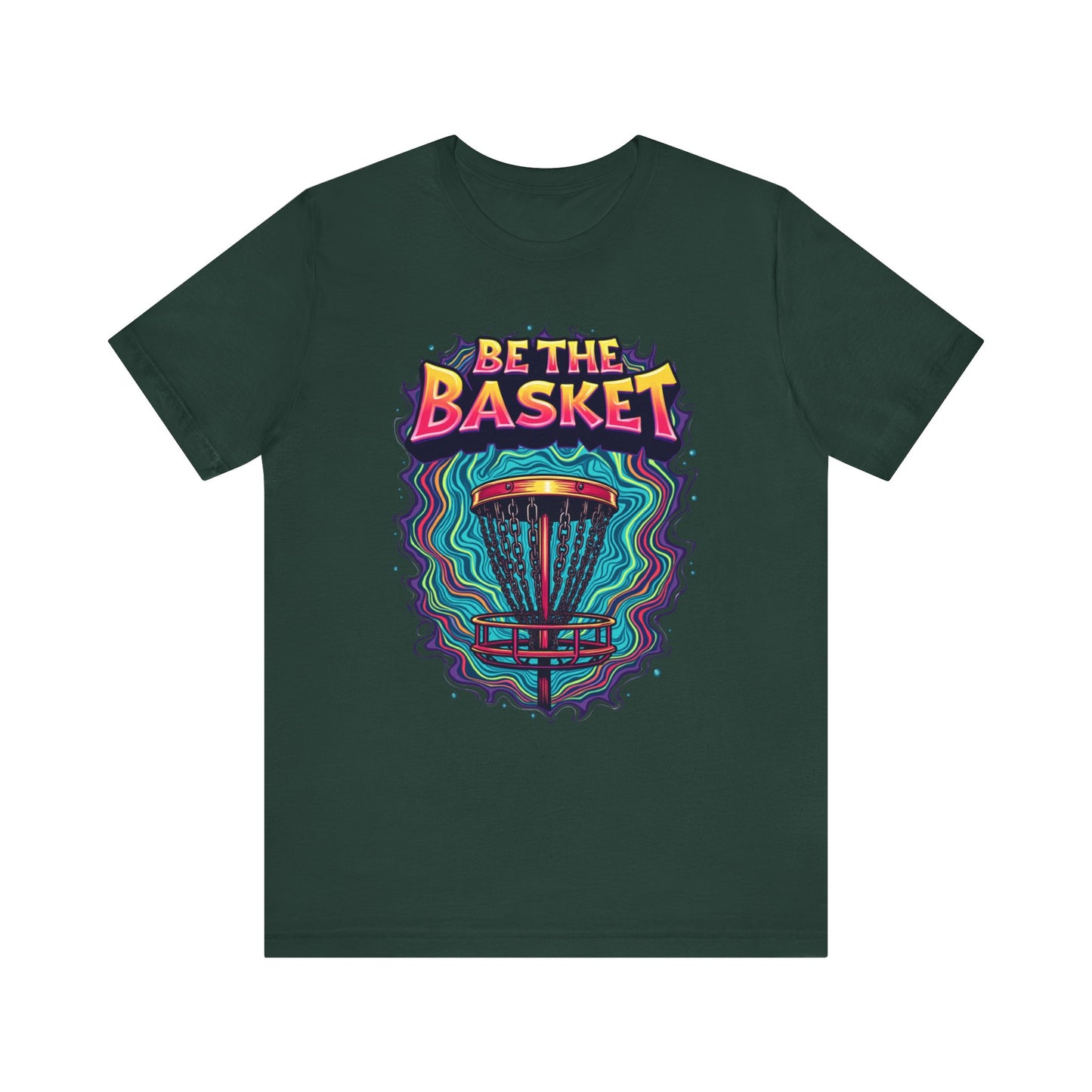 BE THE BASKET Psychedelic Design 4, Unisex T-Shirt, Disc Golf Shirt