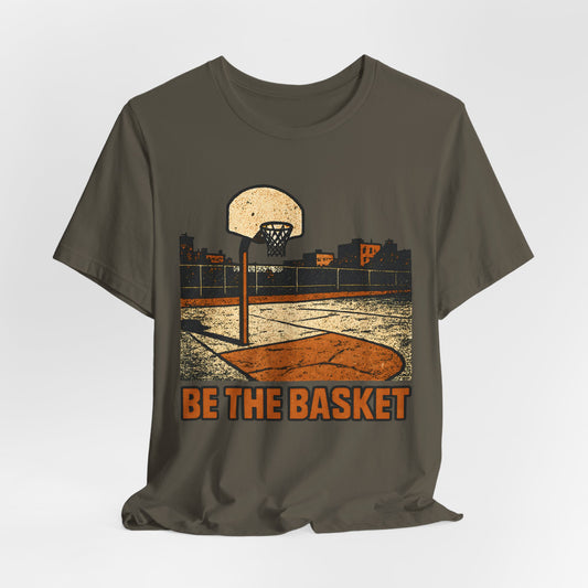 BE THE BASKET Basketball Goal City Distressed Orange 2, Unisex T-Shirt, Disc Golf Shirt
