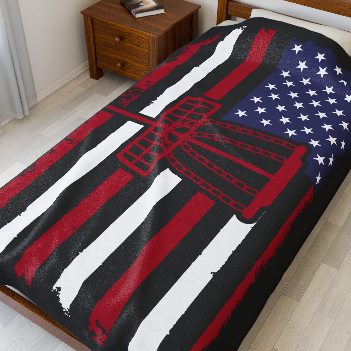 PATRIOTIC BE THE BASKET DISC GOLF Velveteen Plush Blanket , Disc Golf Blanket