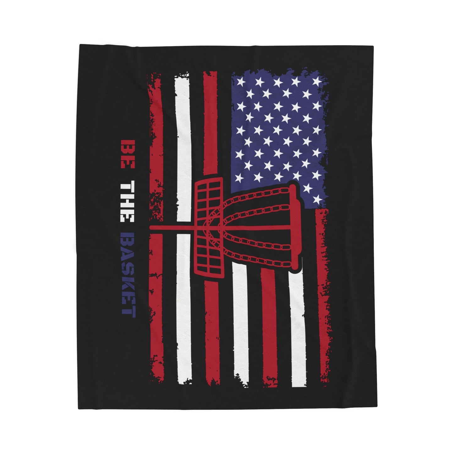 PATRIOTIC BE THE BASKET DISC GOLF Velveteen Plush Blanket , Disc Golf Blanket