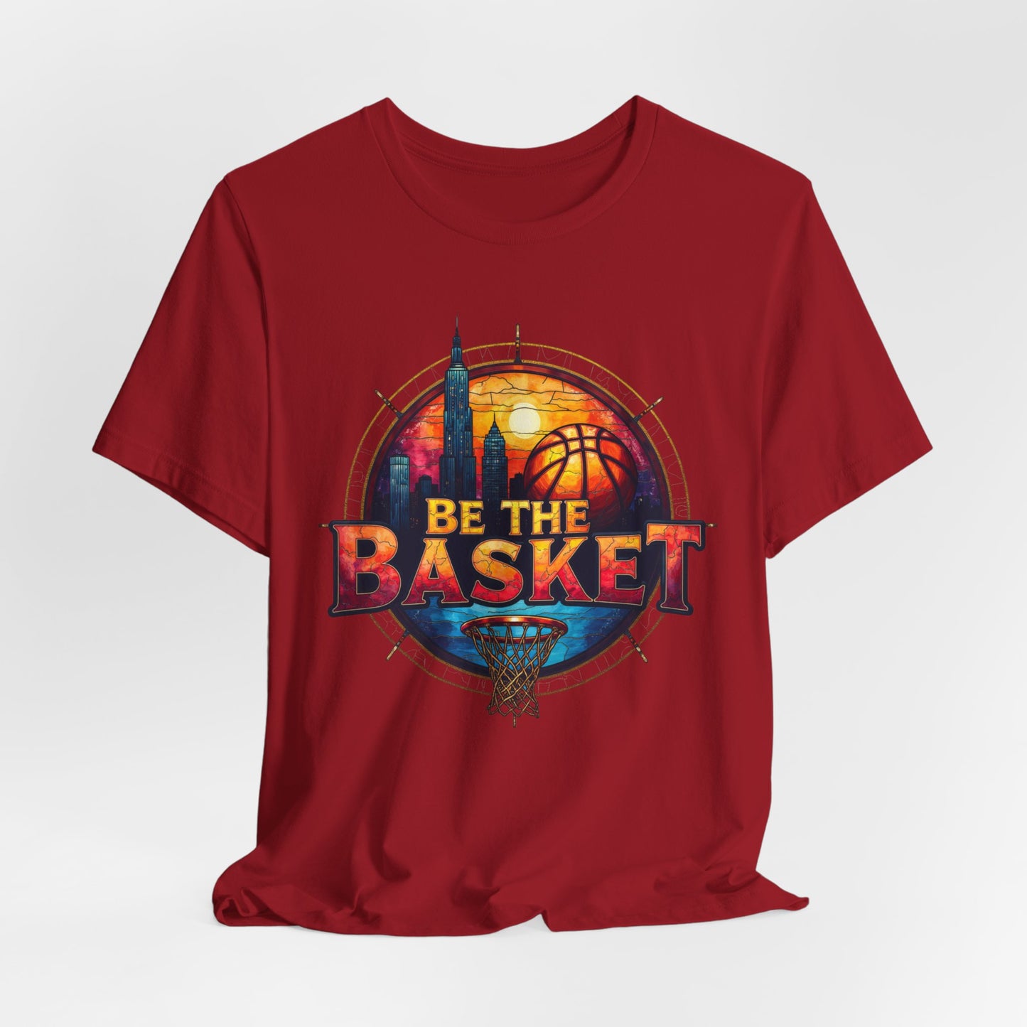 BE THE BASKET Basketball Goal Skyline Glass 2 , Basketball Unisex T-Shirt