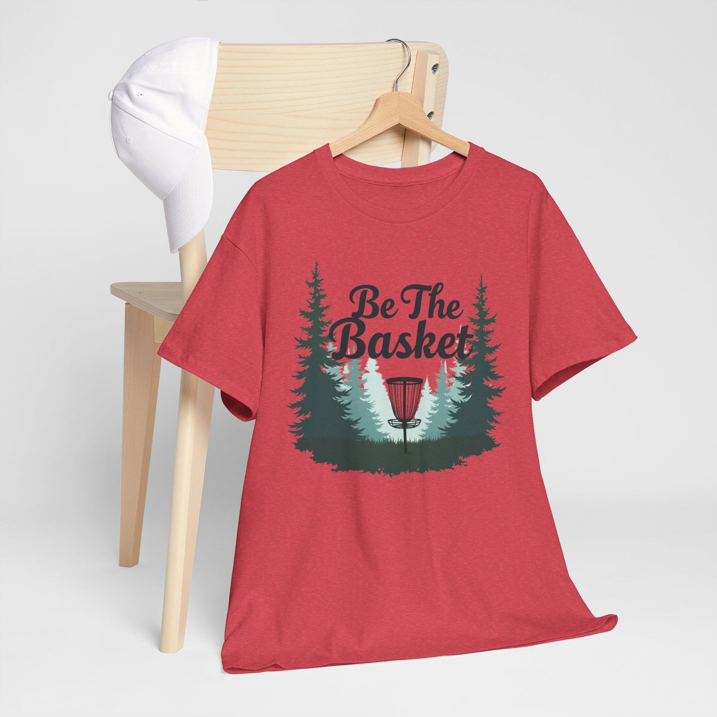 BE THE BASKET Outdoor Disc Golf Unisex Heavy Cotton T-Shirt - Perfect for Disc Golf Enthusiasts