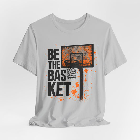 BE THE BASKET Basketball Goal Distressed Orange, Unisex T-Shirt, Disc Golf Shirt