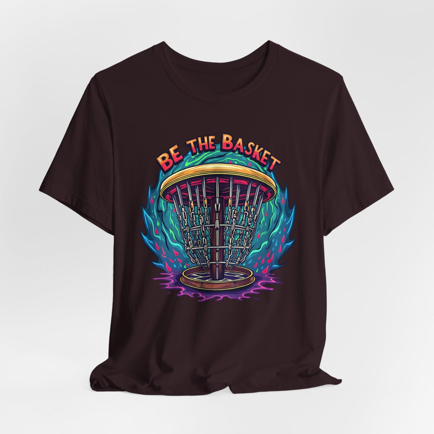 BE THE BASKET Psychedelic Design 1, Unisex T-Shirt, Disc Golf Shirt
