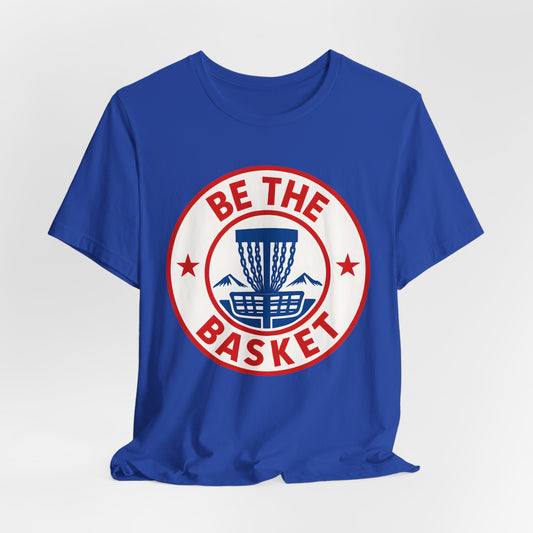 BE THE BASKET Disc Golf Badge USA 1, Unisex T-Shirt, Disc Golf Shirt