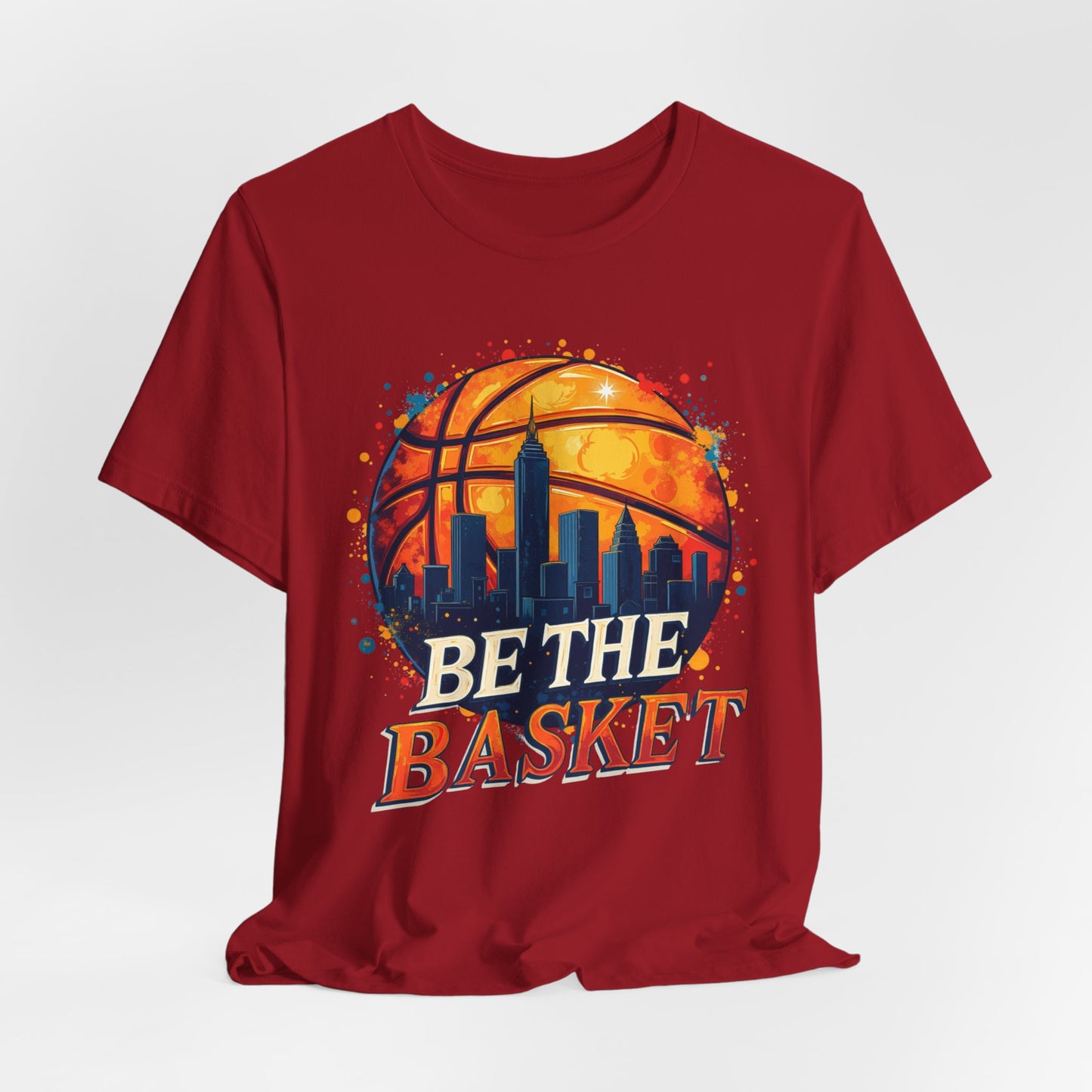 BE THE BASKET Basketball Ball Skyline 2, Basketball Unisex T-Shirt