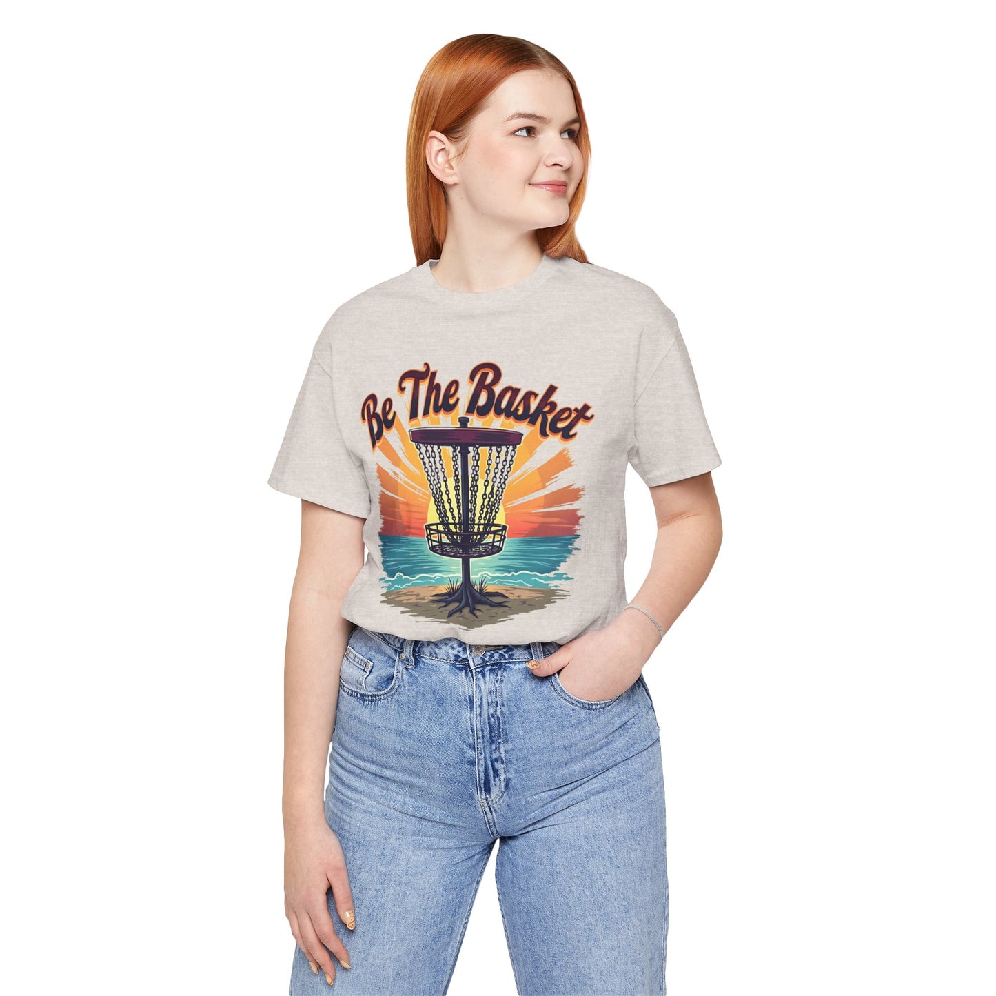 BE THE BASKET Beach Design 3 Softstyle Unisex T-shirt, Disc Golf Shirt