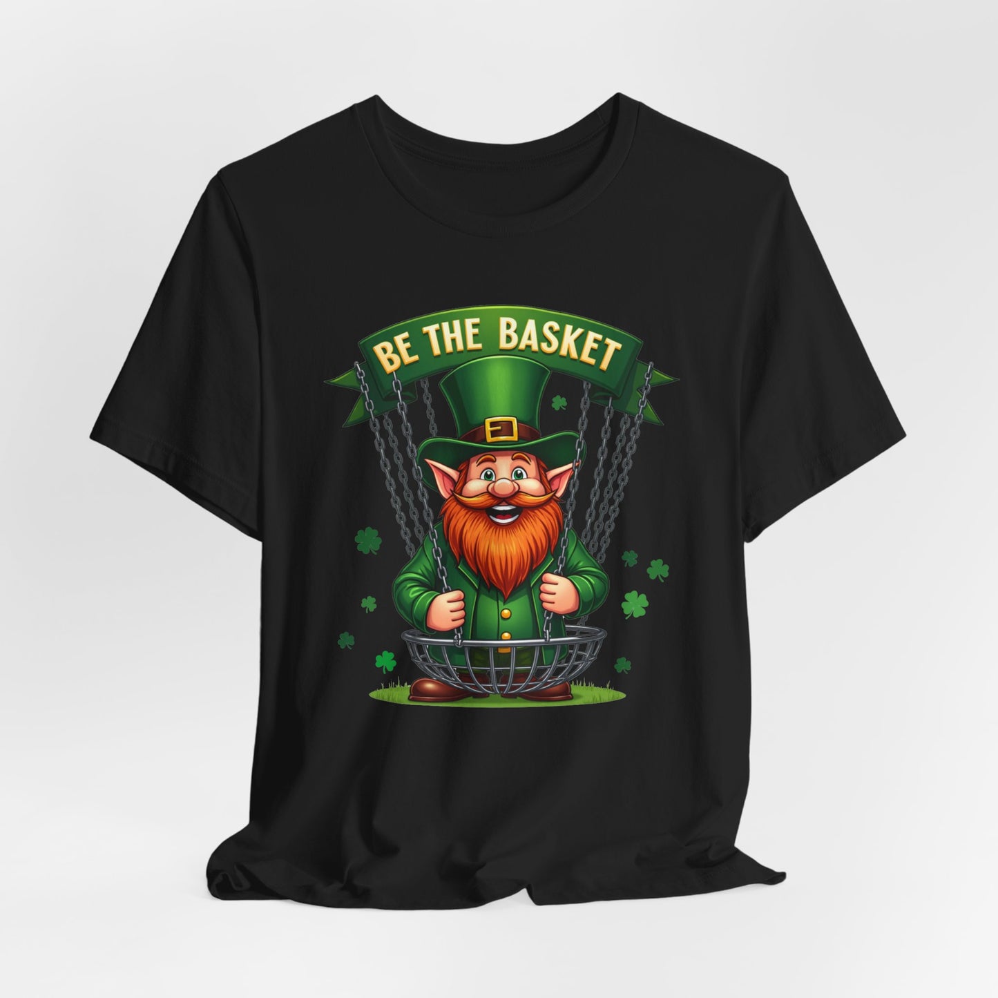 BE THE BASKET Leprechaun Design Unisex T-Shirt, DISC GOLF SHIRT