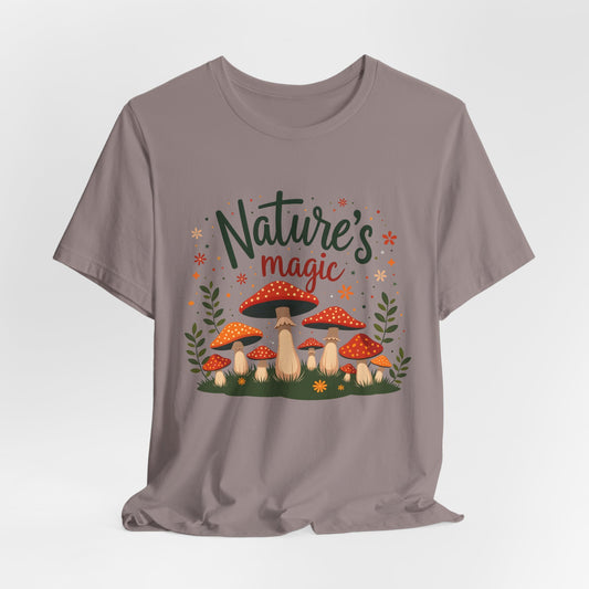 Nature's Magic Mushroom  Unisex Softstyle T-shirt, Happy feel good Shirt