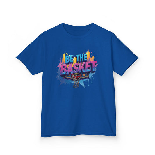 BE THE BASKET Kid's Disc Golf Cityscape 3 Design, Unisex Disc Golf T-Shirt