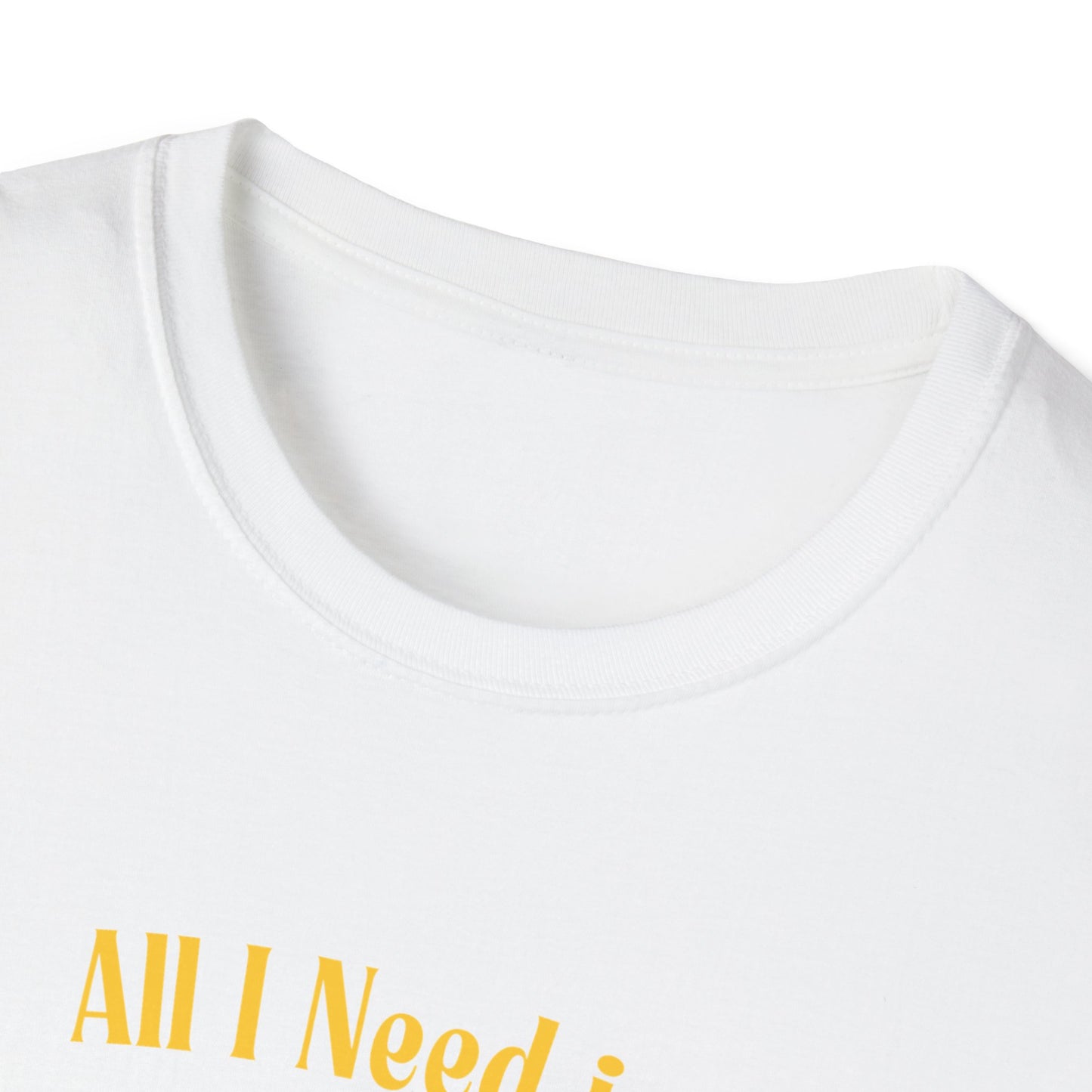 All I Need Is Jesus & Disc Golf  Softstyle T-Shirt, JESUS and DISC GOLF Gold