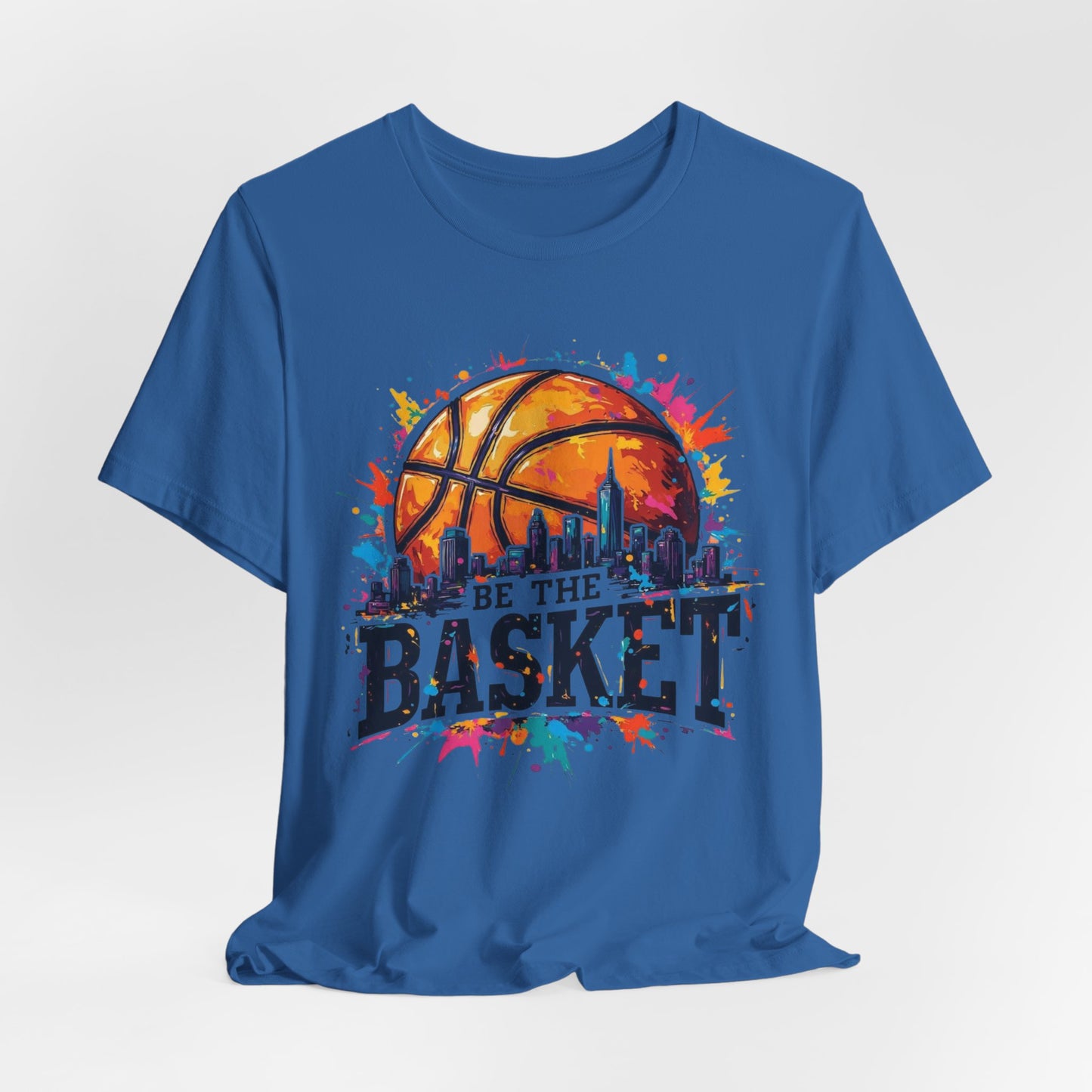 BE THE BASKET Basketball Ball Skyline 1 , Basketball Unisex T-Shirt