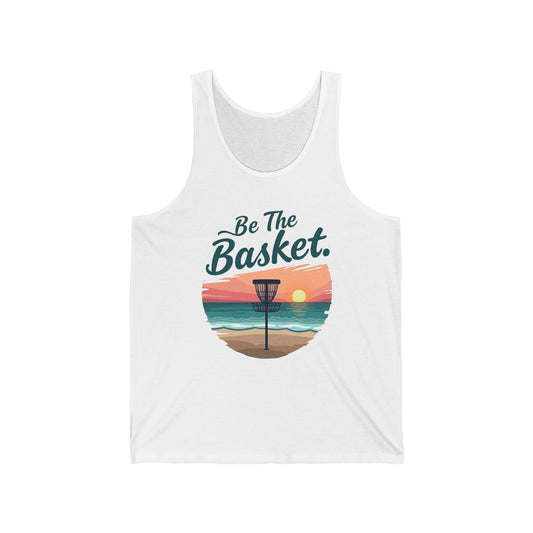 Be The Basket Beach Tank Top with cool design , DISC GOLF SHIRT