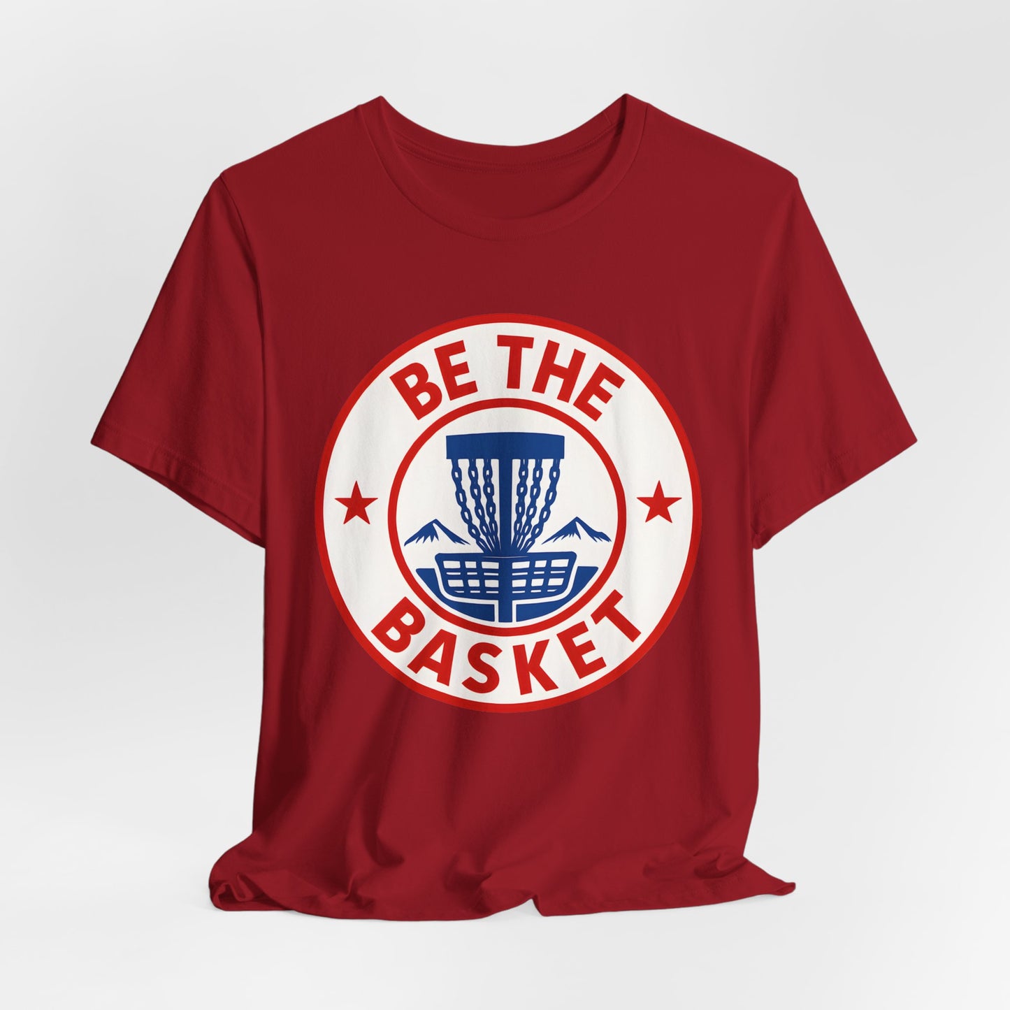 BE THE BASKET Disc Golf Badge USA 1, Unisex T-Shirt, Disc Golf Shirt