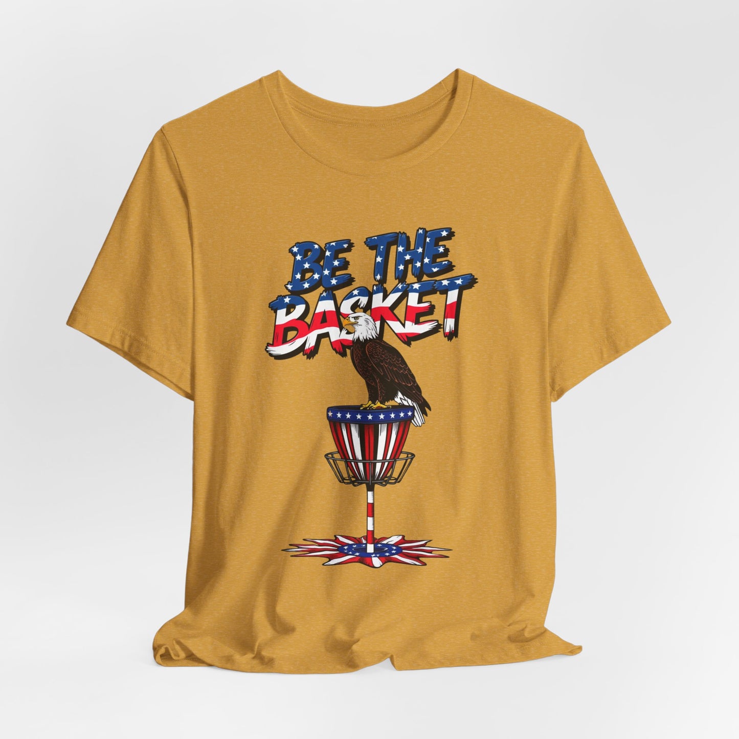 BE THE BASKET Patriotic Disc Golf Eagle Unisex T-Shirt - Perfect for Disc Golf Lovers