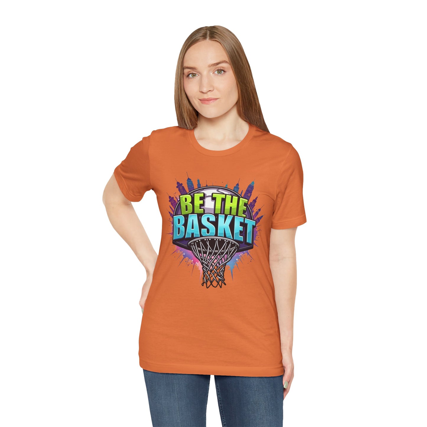 BE THE BASKET Skyline 3 Basketball Unisex T-Shirt, Basketball Shirt