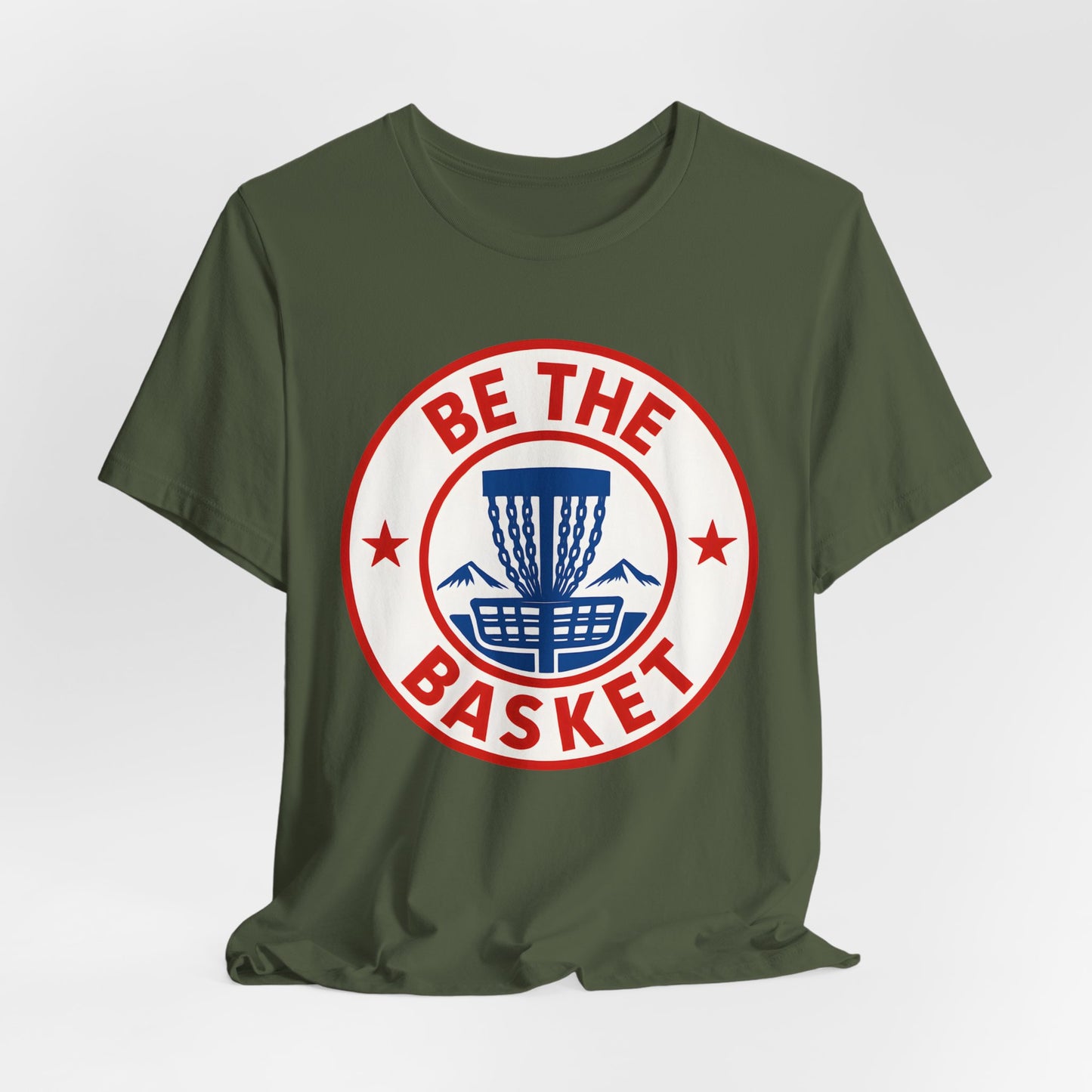 BE THE BASKET Disc Golf Badge USA 1, Unisex T-Shirt, Disc Golf Shirt