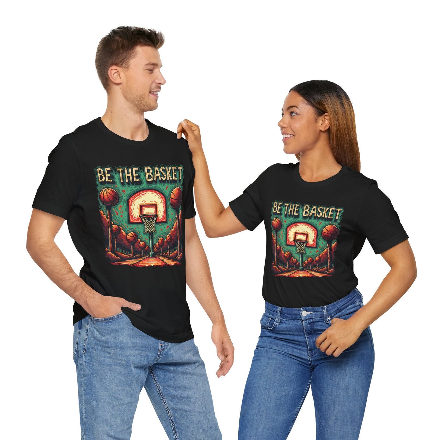 BE THE BASKET Basketball Psychedelic Court 2 Unisex T-Shirt, Basketball Shirt