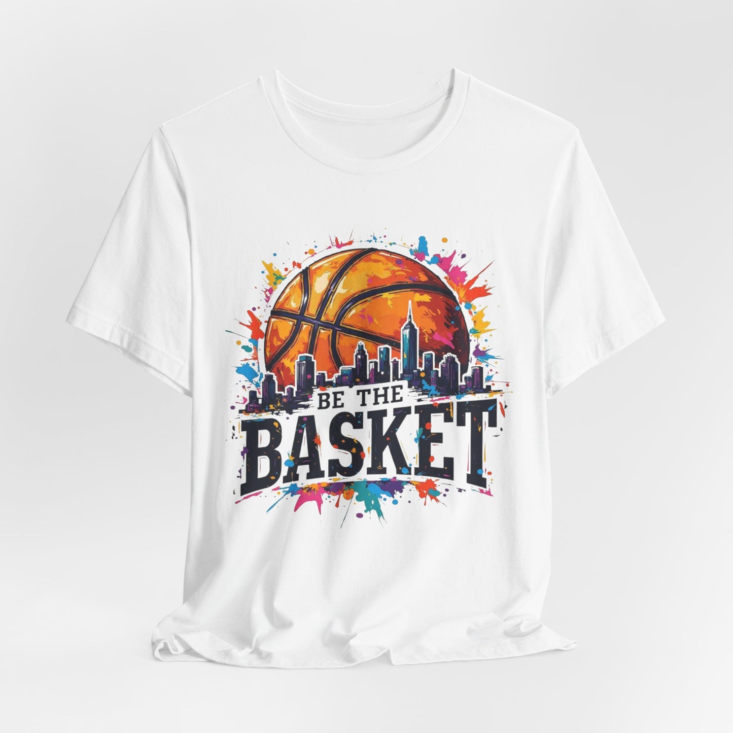 BE THE BASKET Basketball Ball Skyline 1 , Basketball Unisex T-Shirt