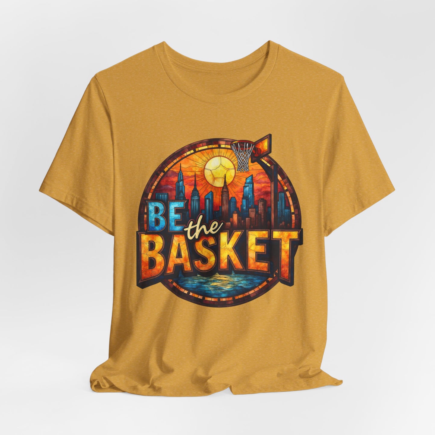 BE THE BASKET Basketball Goal Skyline Glass 1 , Basketball Unisex T-Shirt