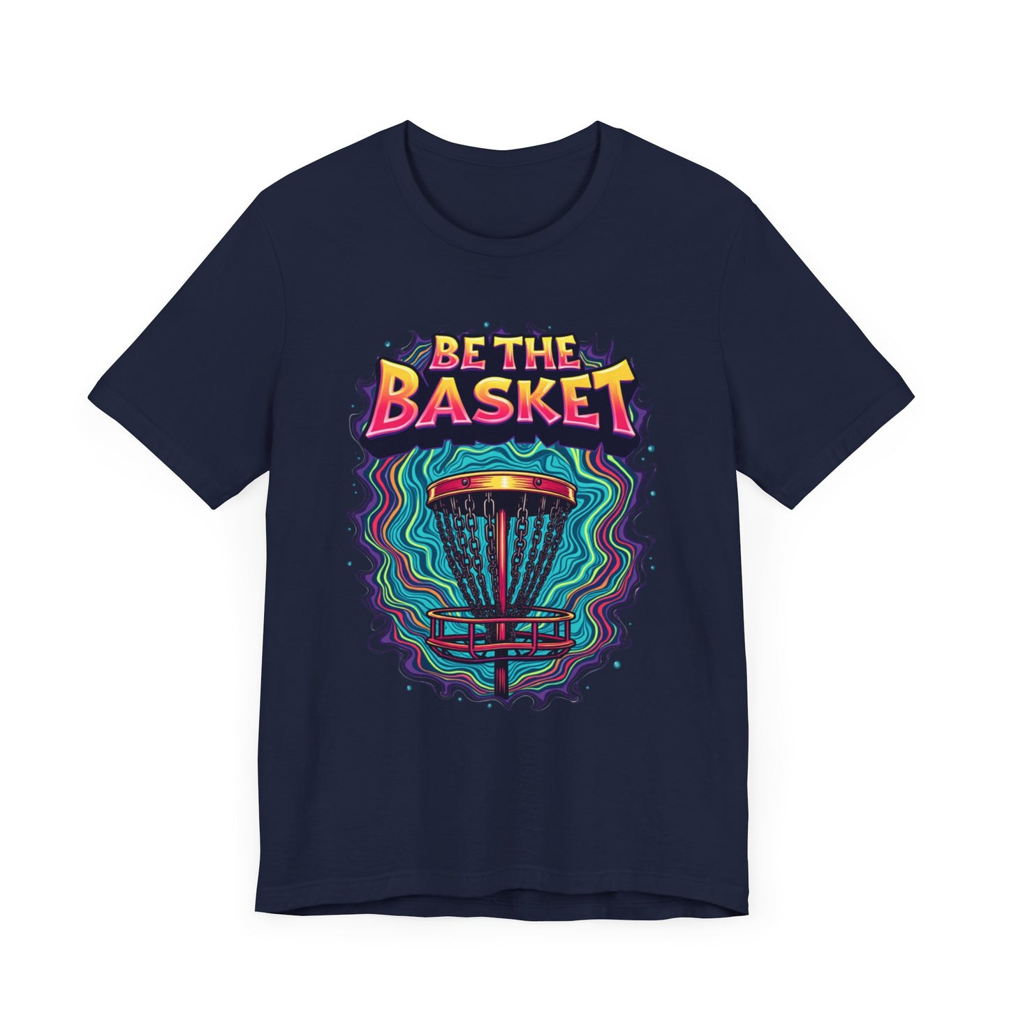 BE THE BASKET Psychedelic Design 4, Unisex T-Shirt, Disc Golf Shirt