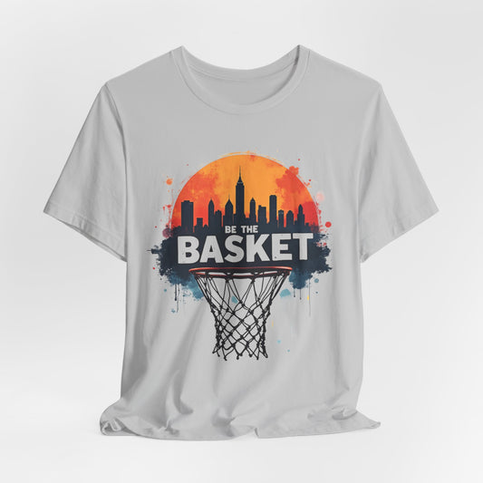 BE THE BASKET Basketball Skyline Sunset 1, Basketball Unisex T-Shirt