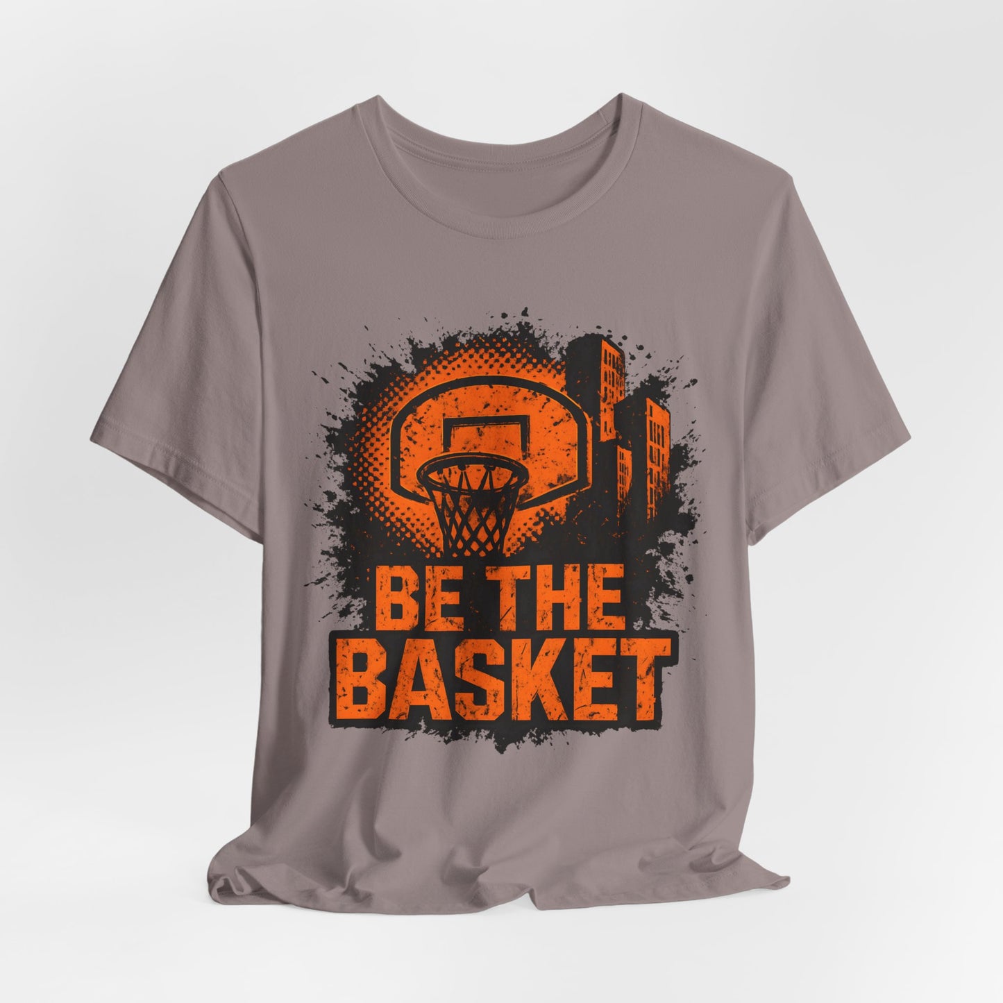 BE THE BASKET Basketball Goal Distressed Orange, Basketball Unisex T-Shirt