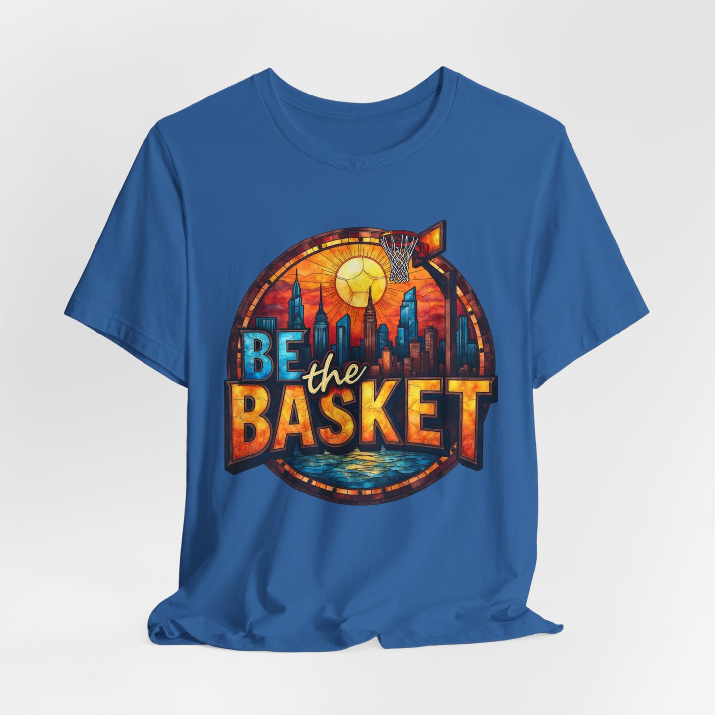 BE THE BASKET Basketball Goal Skyline Glass 1 , Basketball Unisex T-Shirt