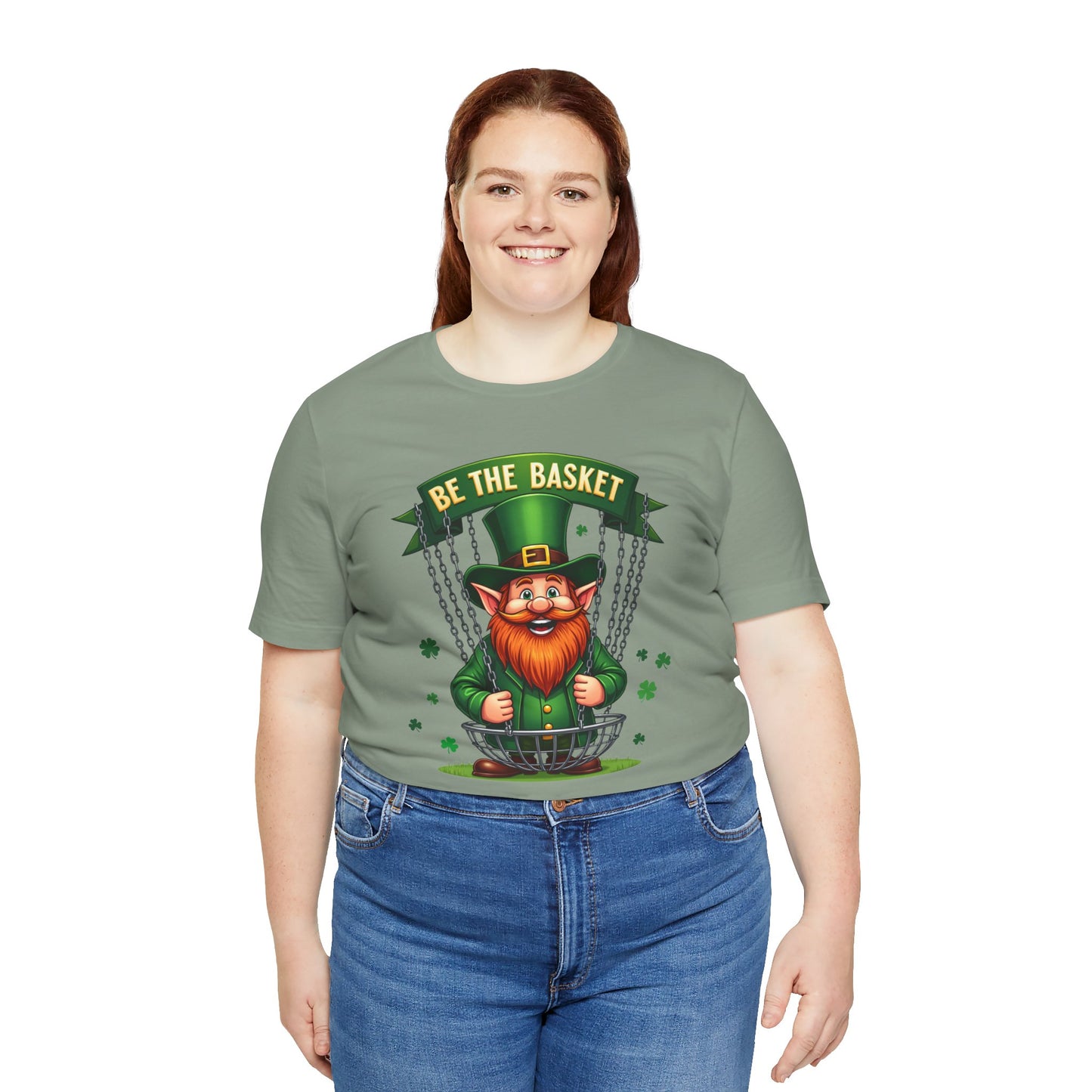 BE THE BASKET Leprechaun Design Unisex T-Shirt, DISC GOLF SHIRT