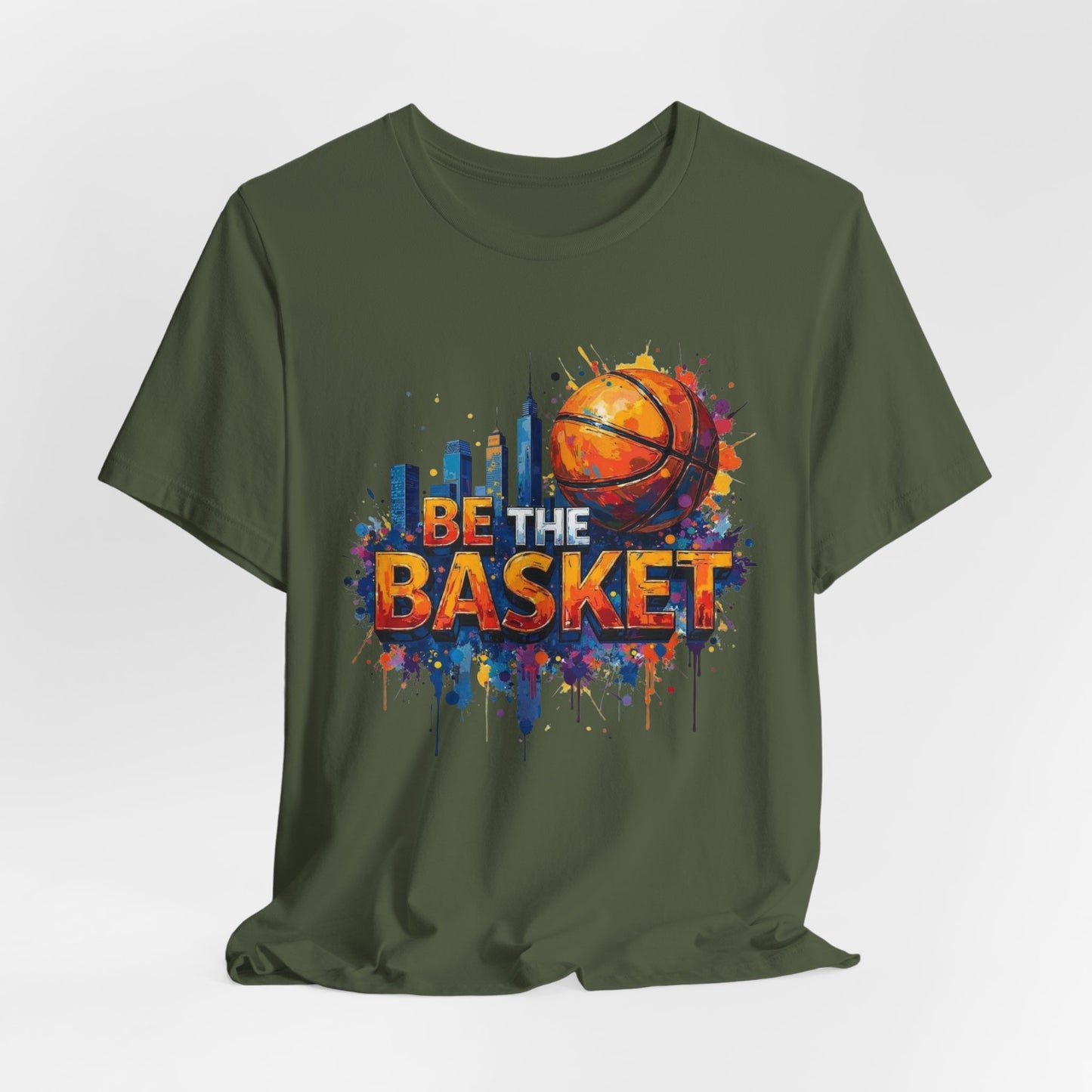 BE THE BASKET Basketball Ball Skyline 4, Basketball Unisex T-Shirt