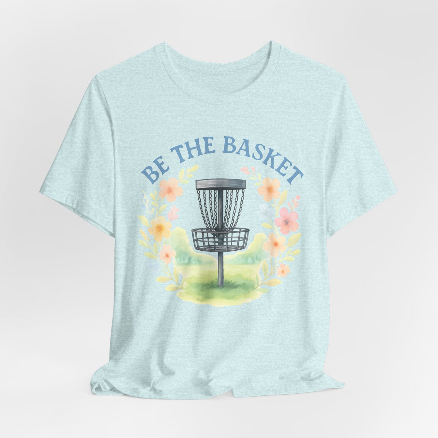 BE THE BASKET Disc Golf Watercolor Flowers, Disc Golf Unisex T-Shirt