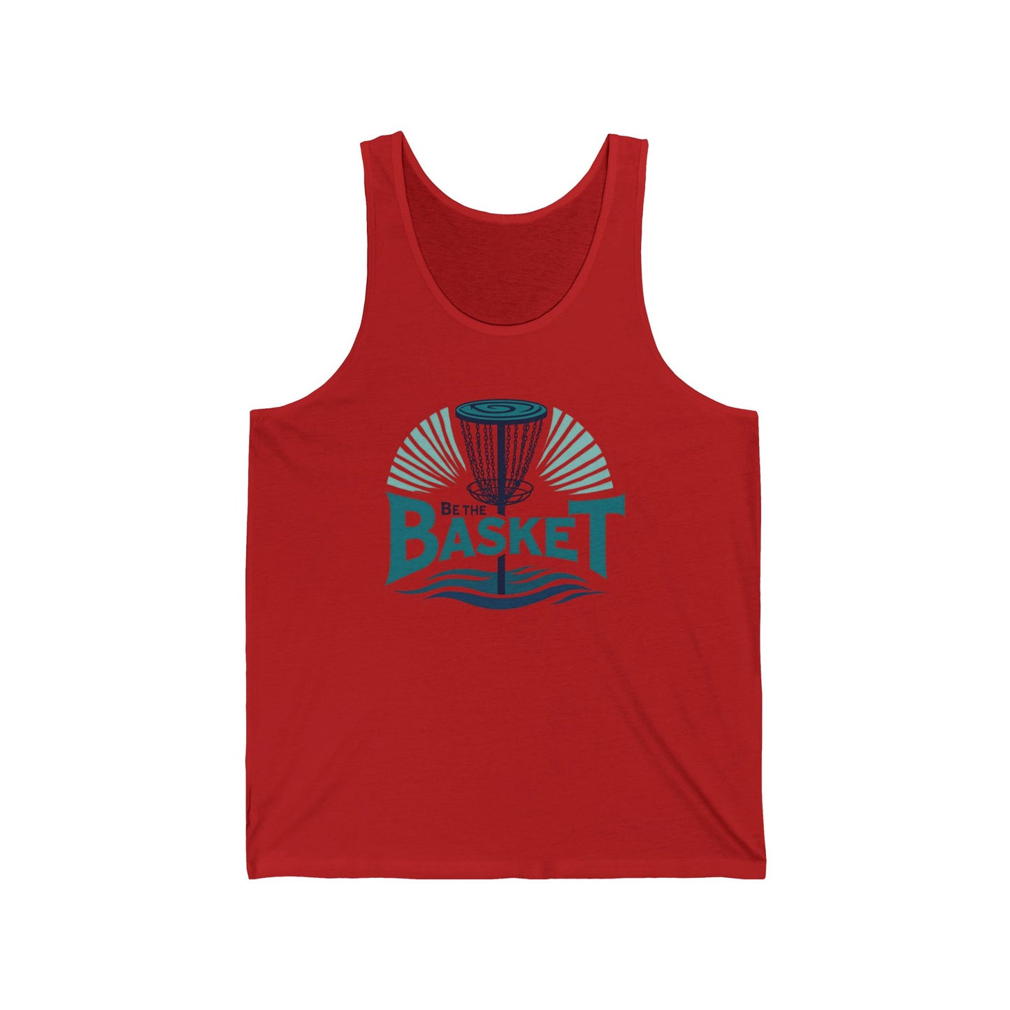 BE THE BASKET Tank Top with cool blue design DISC GOLF SHIRT