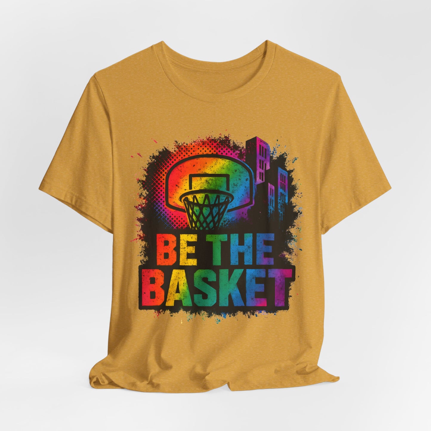 BE THE BASKET Basketball Goal Distressed Color, Disc Golf Unisex T-Shirt