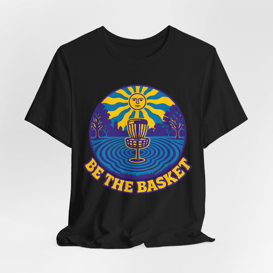 BE THE BASKET Disc Golf Basket Groovy Sun, Disc Golf Unisex T-Shirt