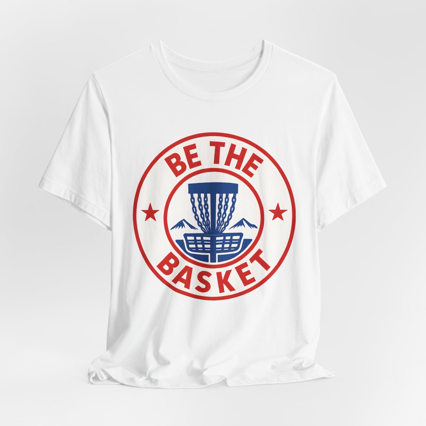 BE THE BASKET Disc Golf Badge USA 1, Unisex T-Shirt, Disc Golf Shirt