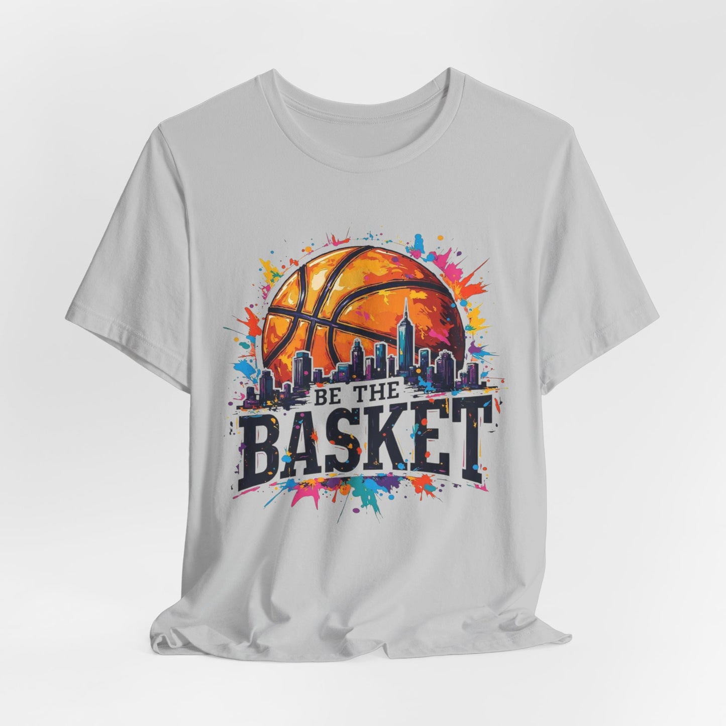 BE THE BASKET Basketball Ball Skyline 1 , Basketball Unisex T-Shirt