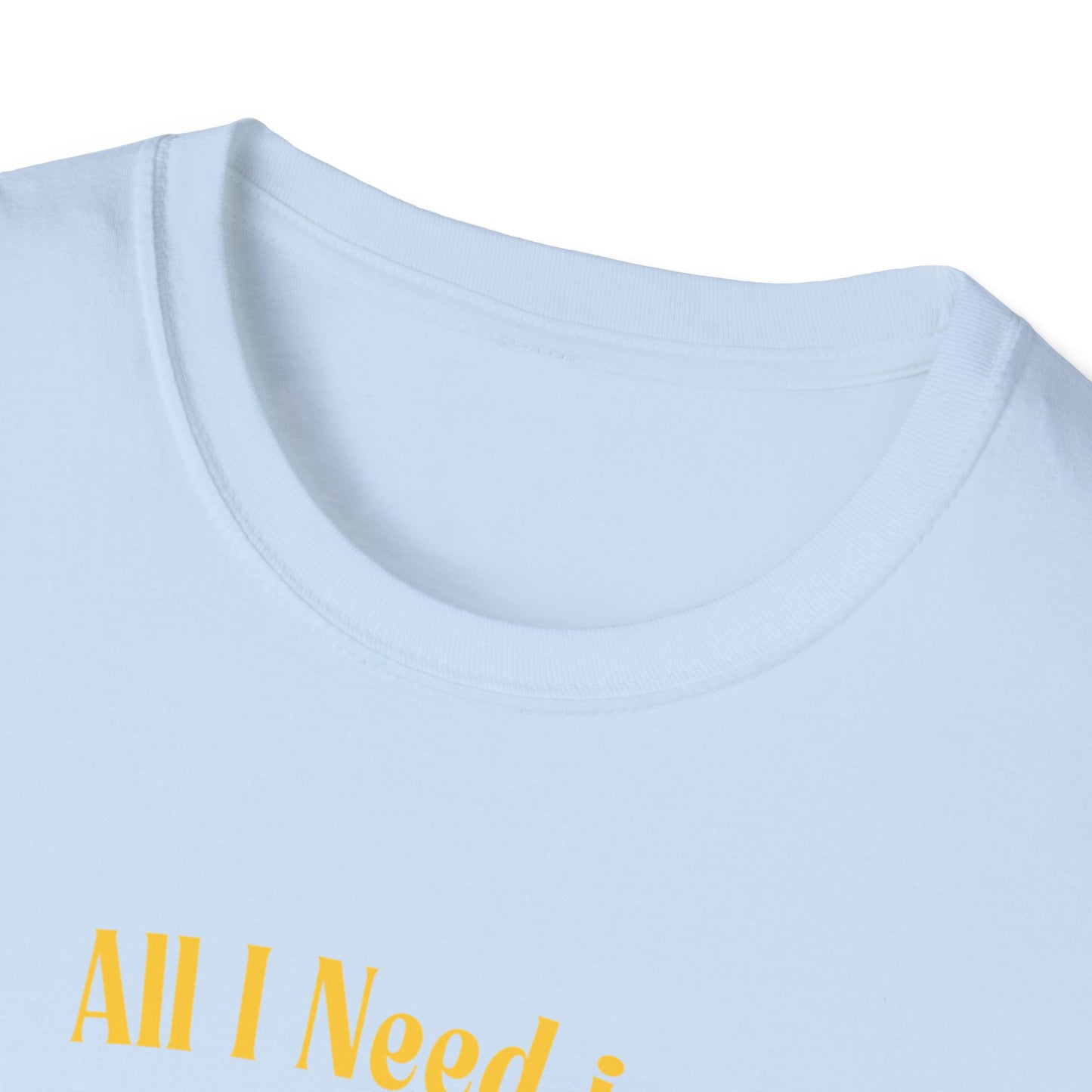 All I Need Is Jesus & Disc Golf  Softstyle T-Shirt, JESUS and DISC GOLF Gold