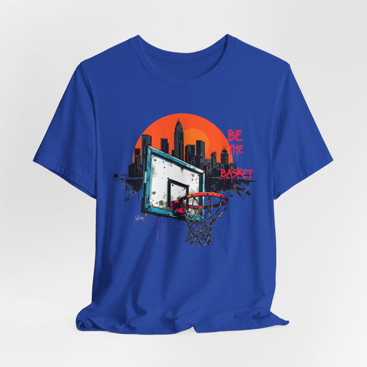 BE THE BASKET Basketball Goal Skyline Sunset 1, Basketball Unisex T-Shirt