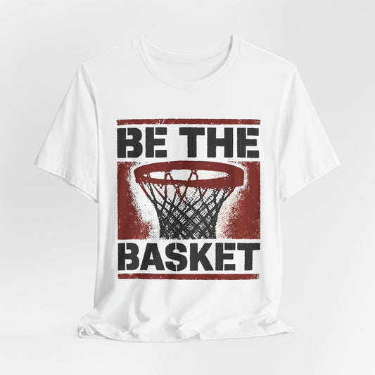 BE THE BASKET Basketball Goal Stencil Red, Unisex T-Shirt, Disc Golf Shirt