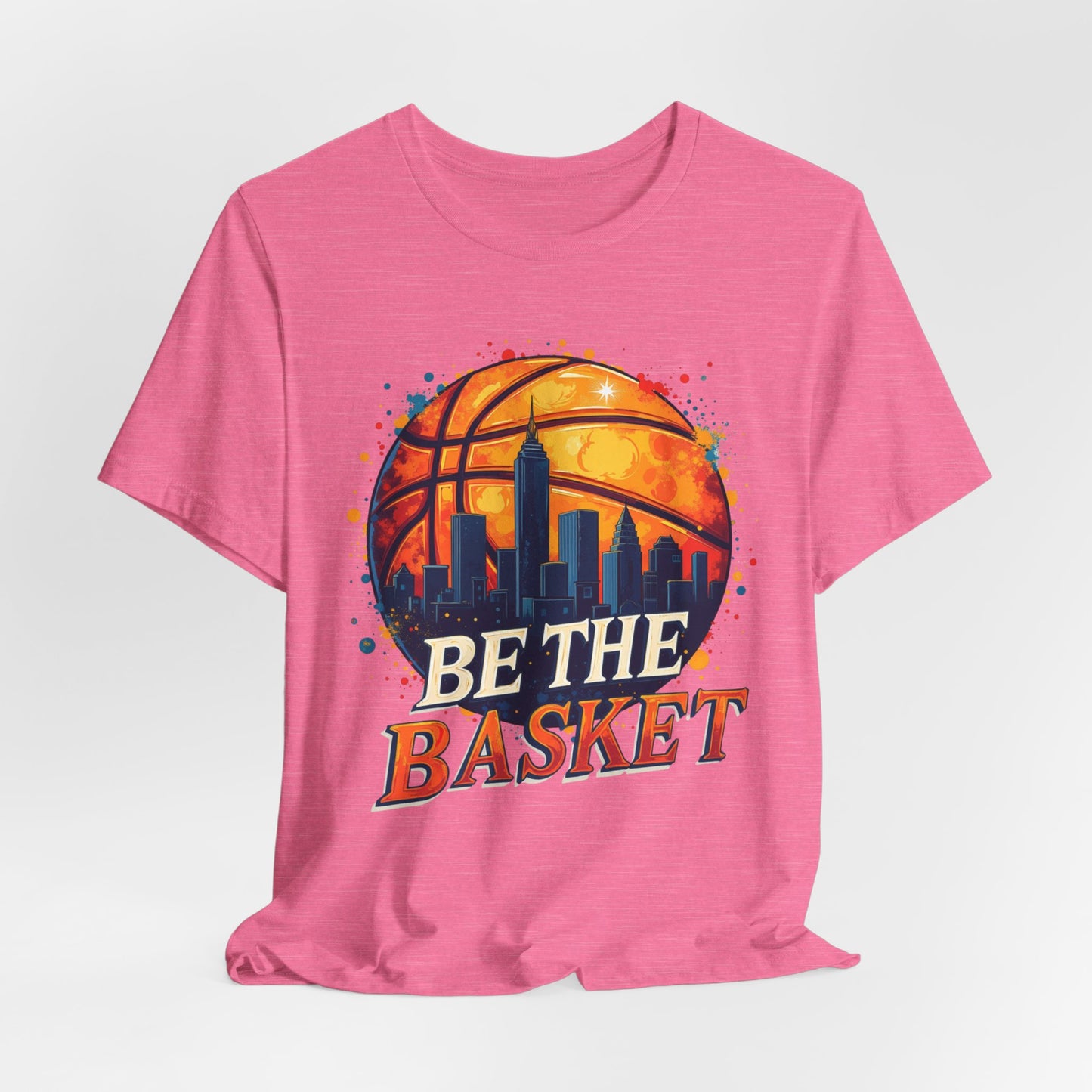 BE THE BASKET Basketball Ball Skyline 2, Basketball Unisex T-Shirt