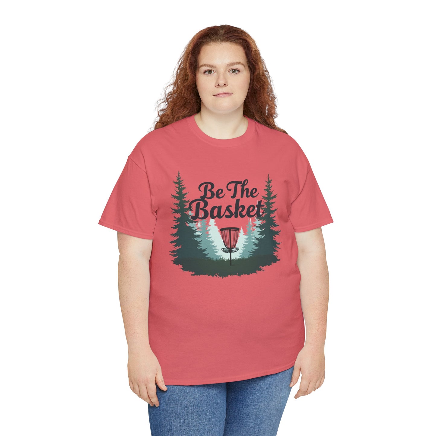 BE THE BASKET Outdoor Disc Golf Unisex Heavy Cotton T-Shirt - Perfect for Disc Golf Enthusiasts